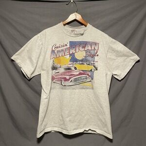 Vintage Cruisin American Style Cars 2000s T Shirt Size Large White